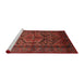 Sideview of Machine Washable Traditional Tomato Red Rug, wshtr614