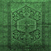 Square Machine Washable Persian Emerald Green Traditional Area Rugs, wshtr614emgrn