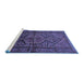 Sideview of Machine Washable Persian Blue Traditional Rug, wshtr614blu