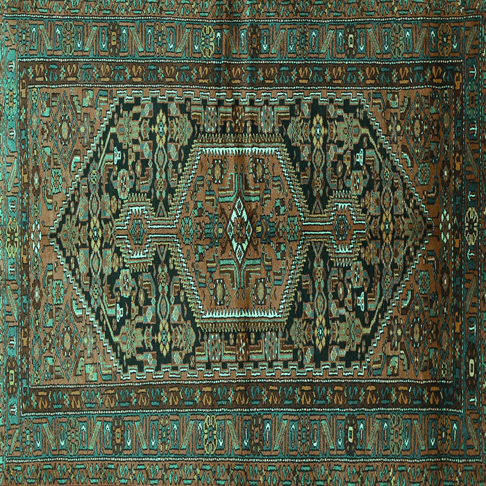 Square Persian Turquoise Traditional Rug, tr614turq