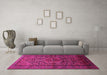 Machine Washable Persian Pink Traditional Rug in a Living Room, wshtr614pnk