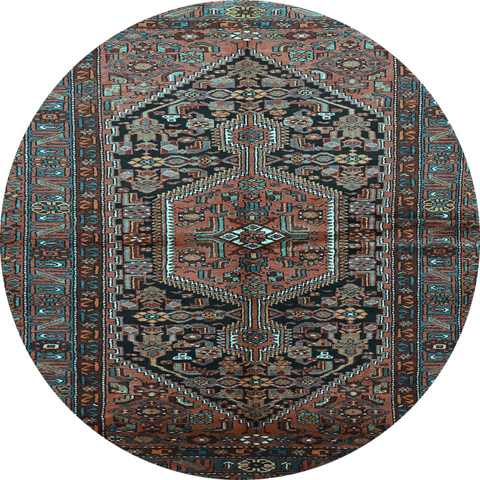 Round Persian Light Blue Traditional Rug, tr614lblu