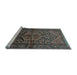 Sideview of Machine Washable Persian Light Blue Traditional Rug, wshtr614lblu