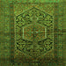 Round Machine Washable Persian Green Traditional Area Rugs, wshtr614grn