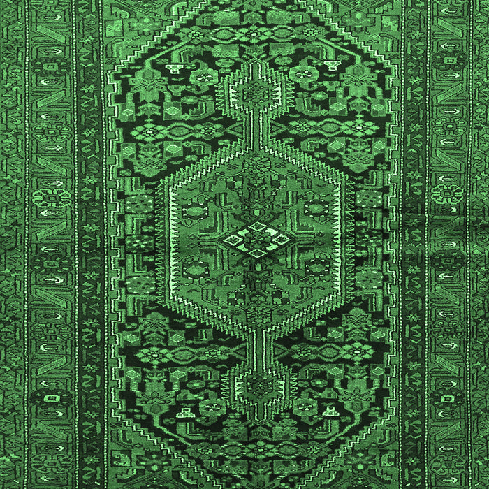 Machine Washable Persian Emerald Green Traditional Area Rugs, wshtr614emgrn