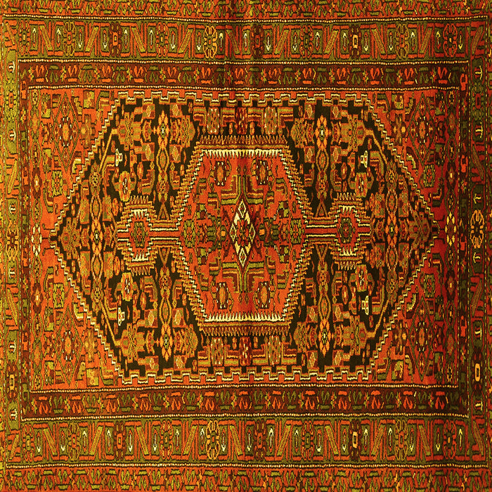 Square Persian Yellow Traditional Rug, tr614yw