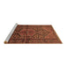 Sideview of Machine Washable Persian Brown Traditional Rug, wshtr614brn