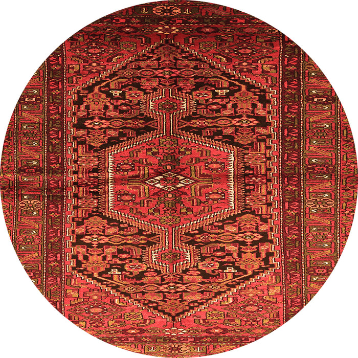 Square Persian Orange Traditional Rug, tr614org