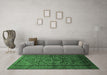 Machine Washable Persian Emerald Green Traditional Area Rugs in a Living Room,, wshtr614emgrn