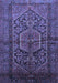 Machine Washable Persian Blue Traditional Rug, wshtr614blu