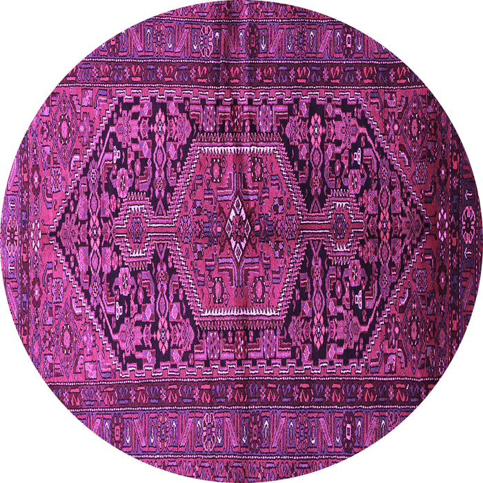 Round Persian Purple Traditional Rug, tr614pur