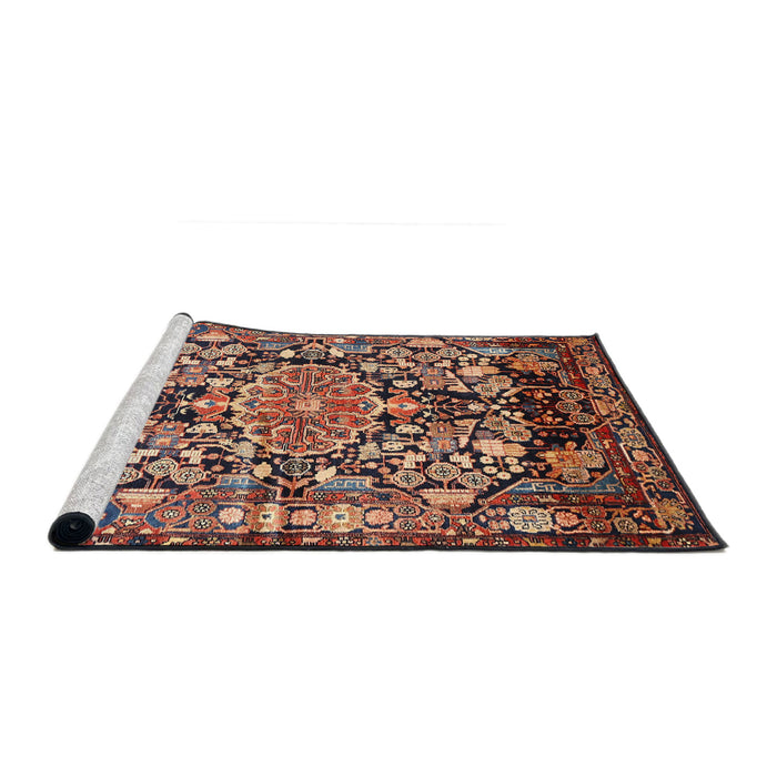 Sideview of Machine Washable Traditional Light Copper Gold Rug, wshtr615