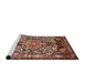 Sideview of Machine Washable Traditional Light Copper Gold Rug, wshtr615