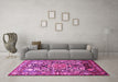 Machine Washable Animal Pink Traditional Rug in a Living Room, wshtr615pnk