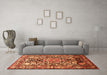 Machine Washable Animal Orange Traditional Area Rugs in a Living Room, wshtr615org