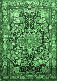 Animal Emerald Green Traditional Rug, tr615emgrn