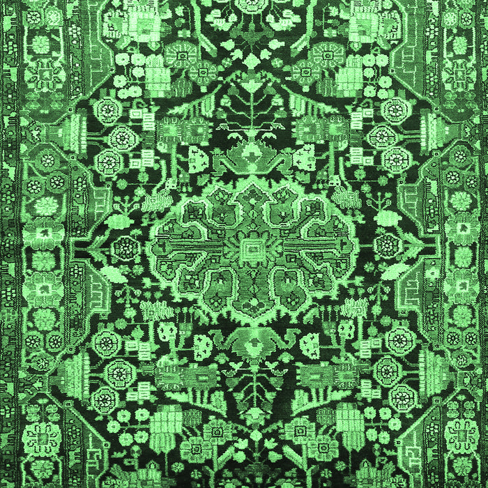 Animal Emerald Green Traditional Rug, tr615emgrn