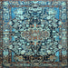 Square Machine Washable Animal Light Blue Traditional Rug, wshtr615lblu