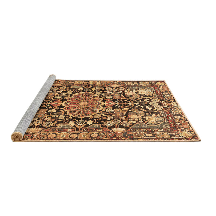 Sideview of Machine Washable Animal Brown Traditional Rug, wshtr615brn