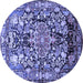 Round Animal Blue Traditional Rug, tr615blu