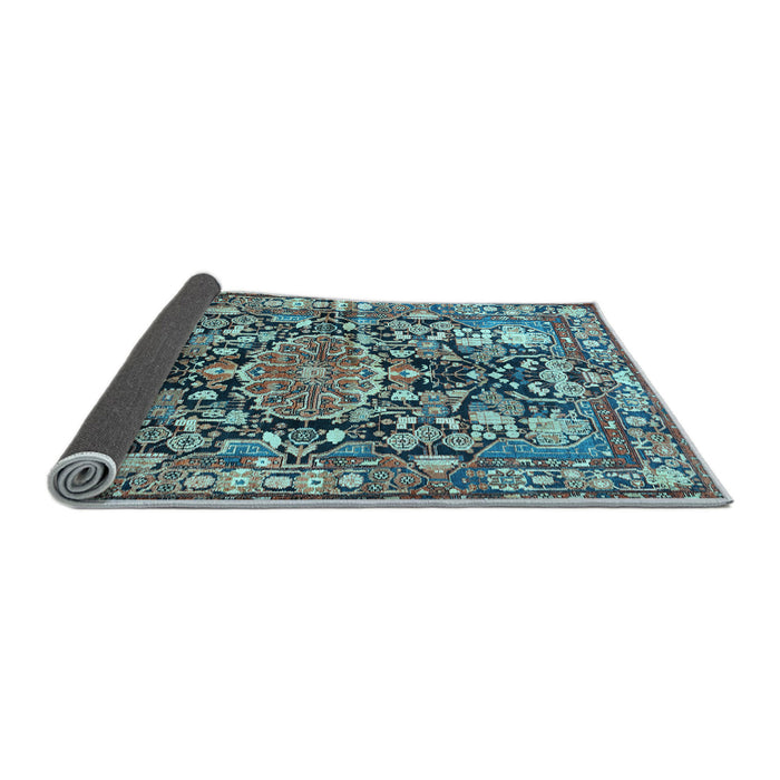 Sideview of Animal Light Blue Traditional Rug, tr615lblu