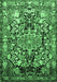 Machine Washable Animal Emerald Green Traditional Area Rugs, wshtr615emgrn
