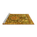 Sideview of Machine Washable Animal Yellow Traditional Rug, wshtr615yw