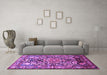 Machine Washable Animal Purple Traditional Area Rugs in a Living Room, wshtr615pur