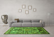 Machine Washable Animal Green Traditional Area Rugs in a Living Room,, wshtr615grn