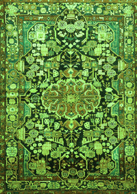 Animal Green Traditional Rug, tr615grn