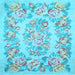 Square Machine Washable Medallion Light Blue French Rug, wshtr616lblu