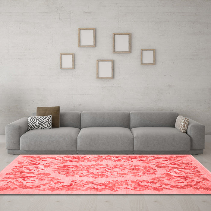 French Red Washable Rugs