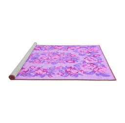 Sideview of Machine Washable Medallion Purple French Area Rugs, wshtr616pur