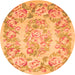 Machine Washable Medallion Orange French Area Rugs, wshtr616org