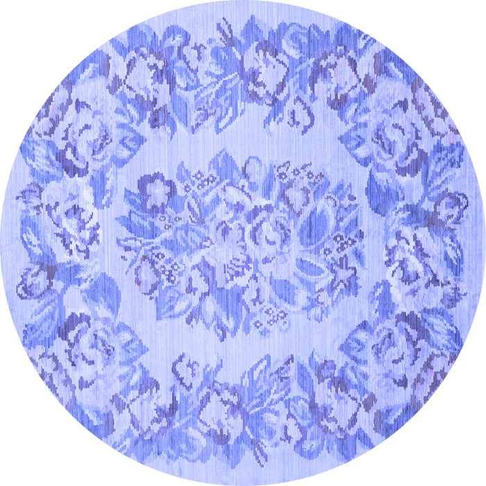 Round Medallion Blue French Rug, tr616blu