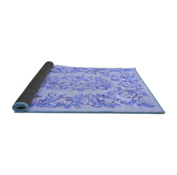 Sideview of Medallion Blue French Rug, tr616blu