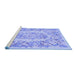 Sideview of Machine Washable Medallion Blue French Rug, wshtr616blu