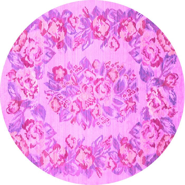Round Medallion Pink French Rug, tr616pnk