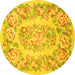 Round Medallion Yellow French Rug, tr616yw