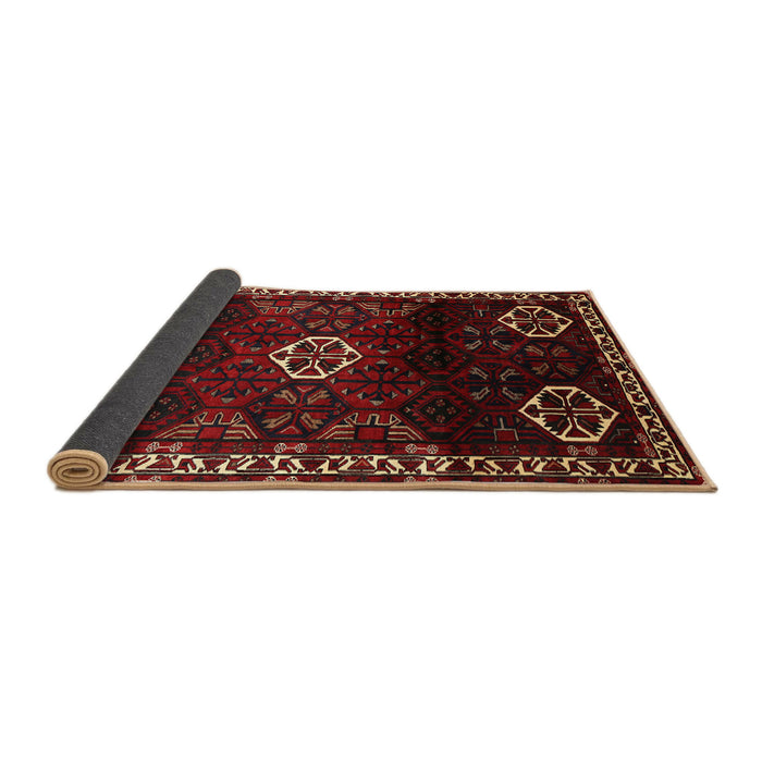 Sideview of Traditional Reddish Brown Persian Rug, tr617