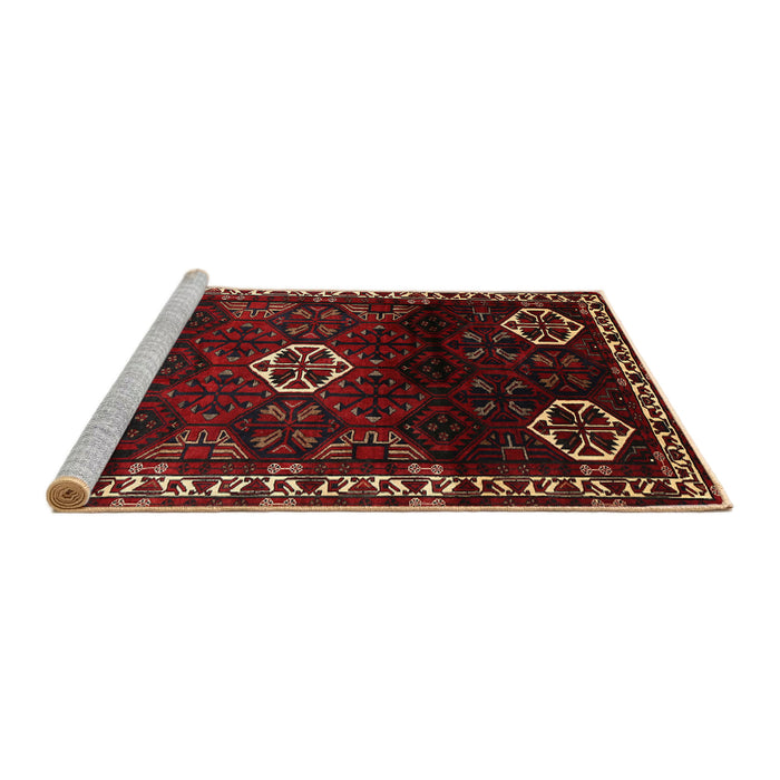 Sideview of Machine Washable Traditional Sepia Brown Rug, wshtr617