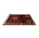 Sideview of Machine Washable Traditional Sepia Brown Rug, wshtr617