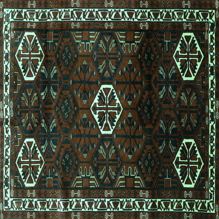 Square Persian Turquoise Traditional Rug, tr617turq