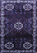 Machine Washable Persian Blue Traditional Rug, wshtr617blu