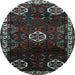 Round Persian Light Blue Traditional Rug, tr617lblu