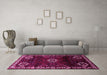 Machine Washable Persian Pink Traditional Rug in a Living Room, wshtr617pnk