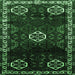 Square Machine Washable Persian Emerald Green Traditional Area Rugs, wshtr617emgrn