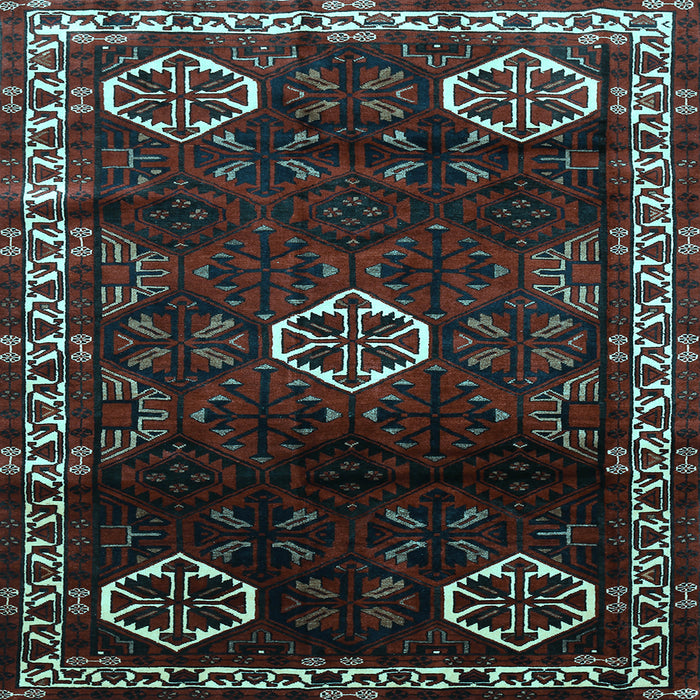 Square Machine Washable Persian Light Blue Traditional Rug, wshtr617lblu