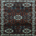 Square Machine Washable Persian Light Blue Traditional Rug, wshtr617lblu