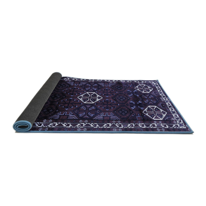Sideview of Persian Blue Traditional Rug, tr617blu